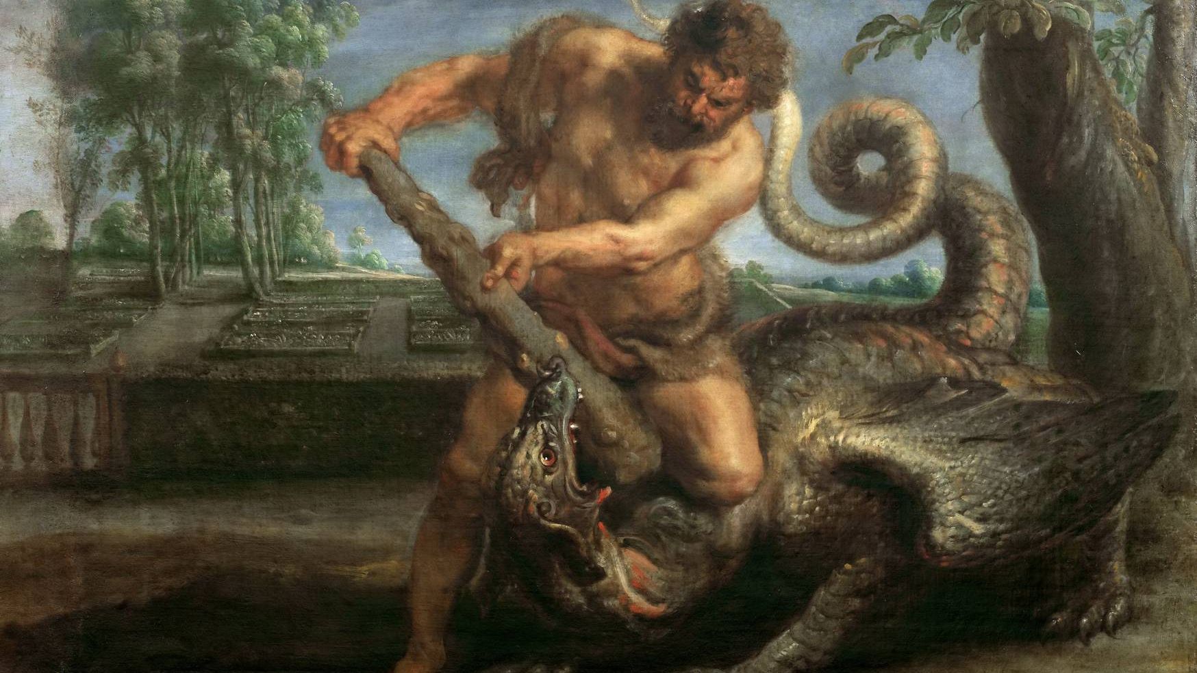 Питер Пауль Рубенс. Геракл убивает дракона из сада Гесперид. 1640