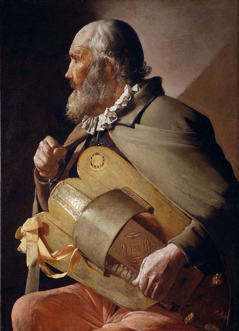 Жорж де Латур. Слепой лирник с лентой. 1640