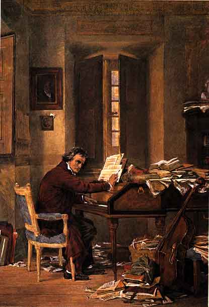 Карл Шлоссер. Бетховен за работой дома. 1811