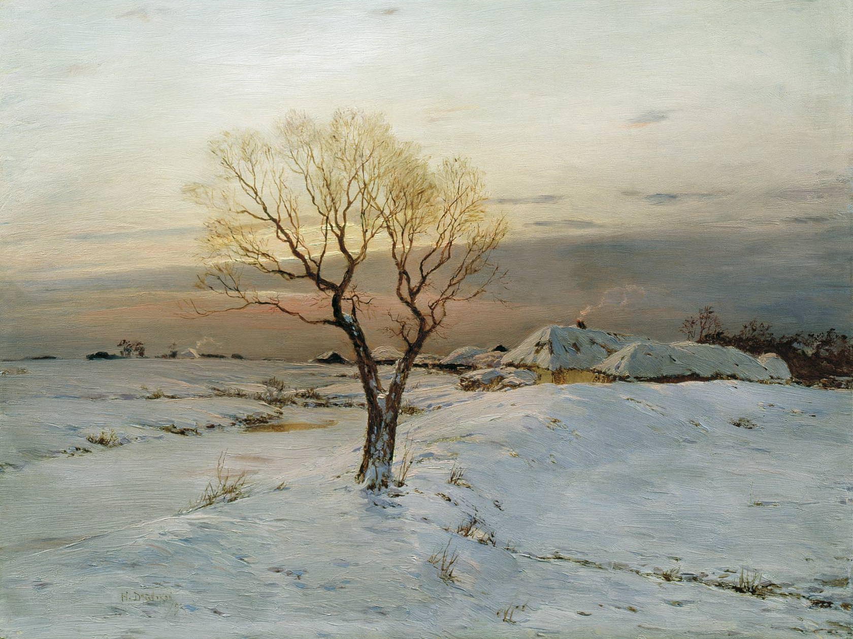 Николай Дубовской. Морозное утро (фрагмент). 1894