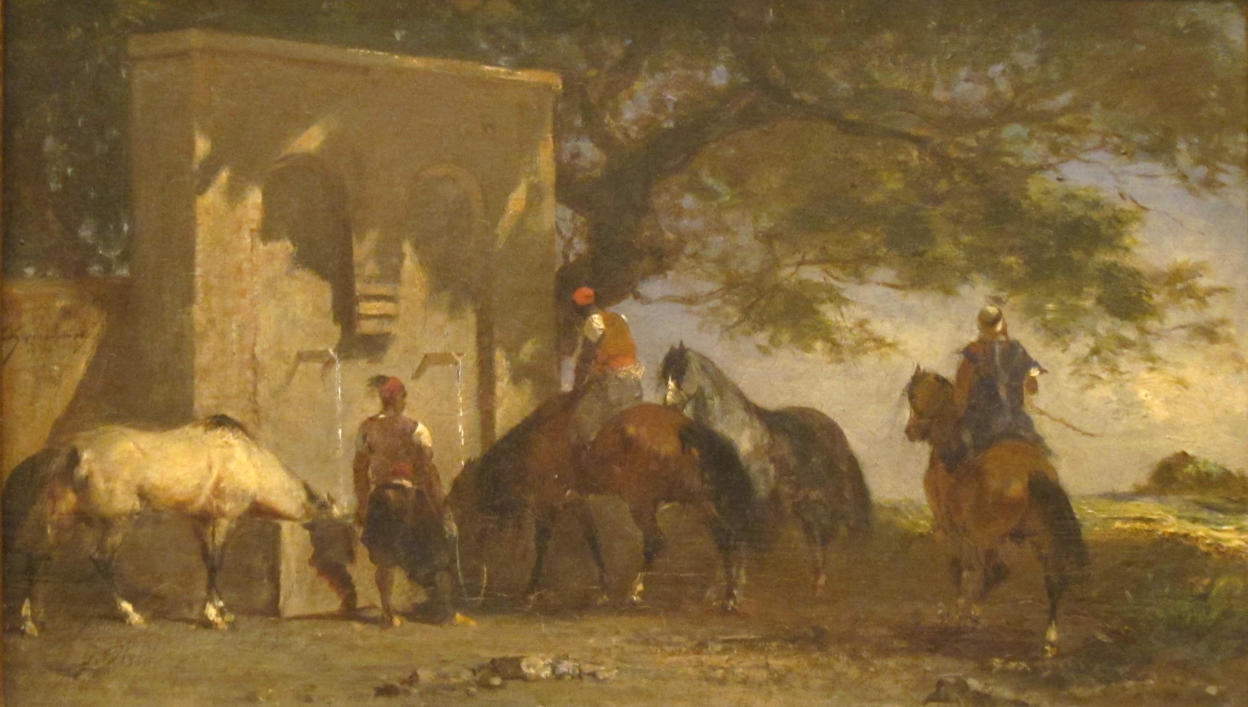 Эжен Фромантен. Арабы поят своих лошадей. Около 1850