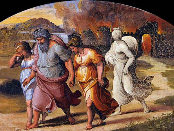 Рафаэль Санти. Бегство Лота из Содома. 1519