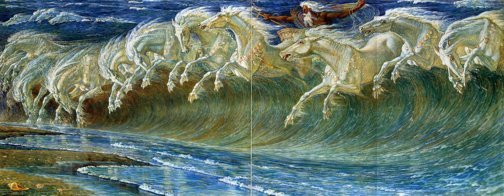 Уолтер Крейн. Лошади Нептуна (фрагмент). 1893