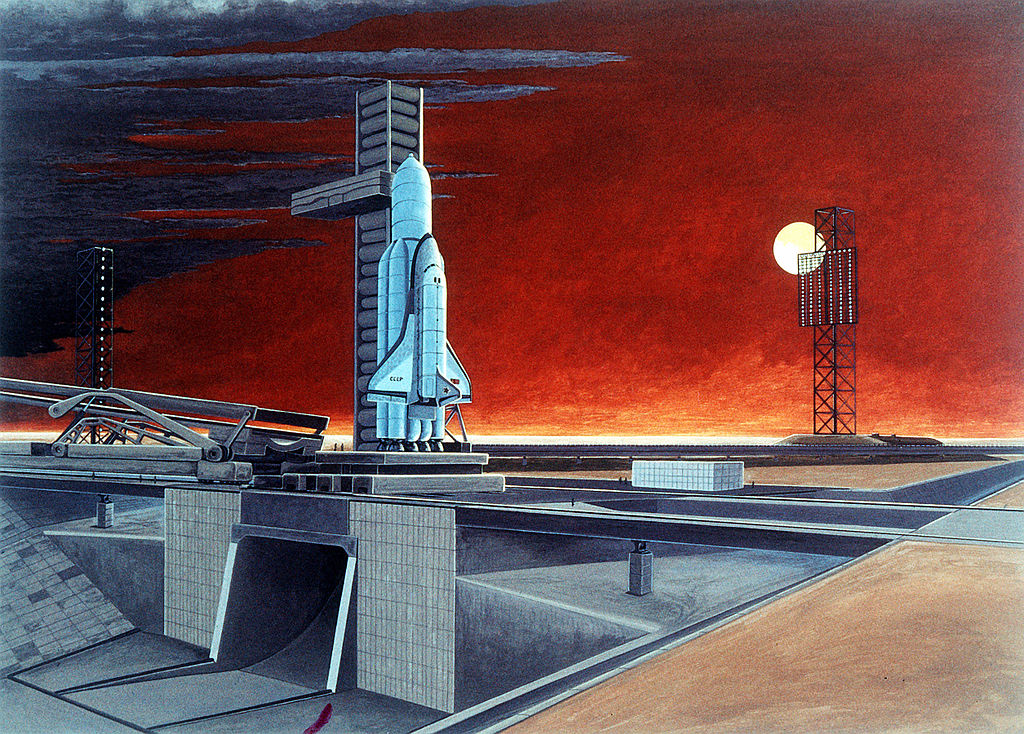 Многоразовый космический корабль «Буран» и ракета-носитель «Энергия» в представлении художника.