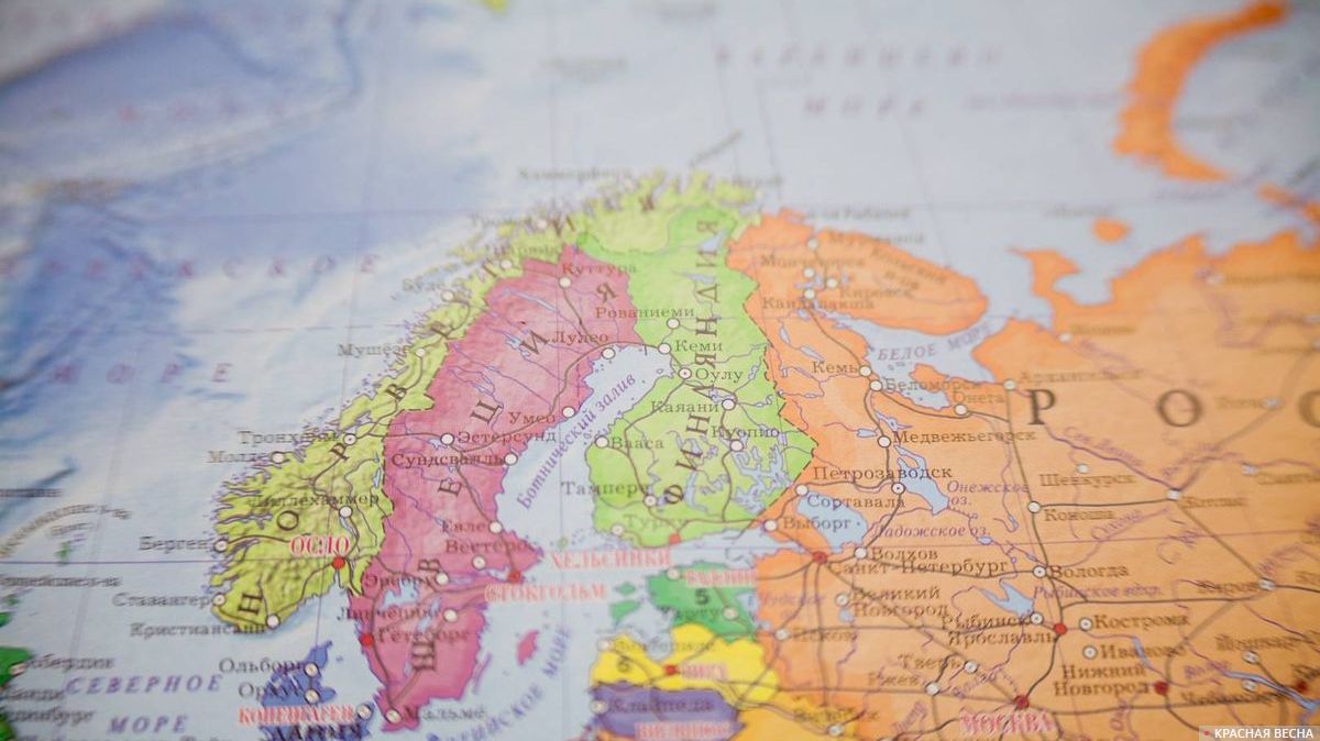 Скандинавия и Россия. Карта мира