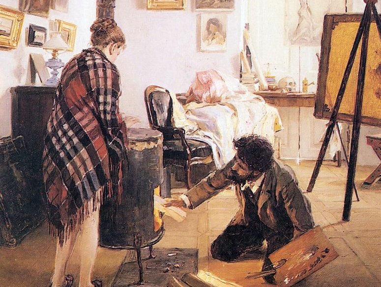 Илларион Прянишников. В мастерской художника. Фрагмент. 1890