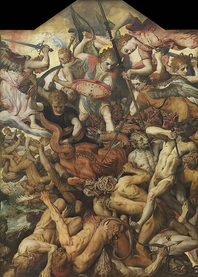 Франс Флорис. Низвержение мятежных ангелов. 1554