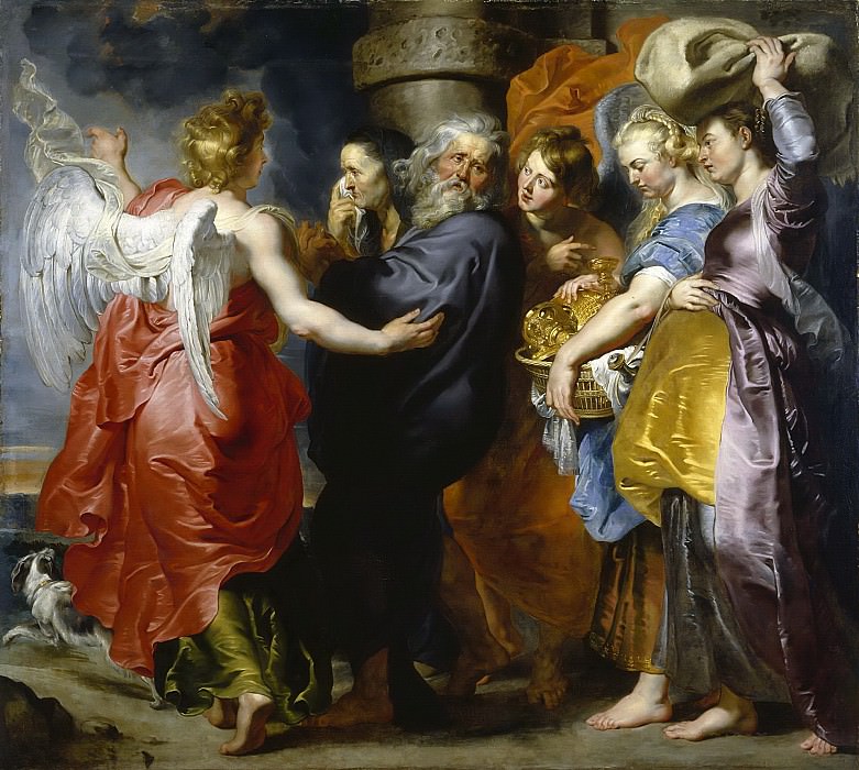 Питер Пауль Рубенс. Лот с дочерьми, покидающие Содом. 1613-1615