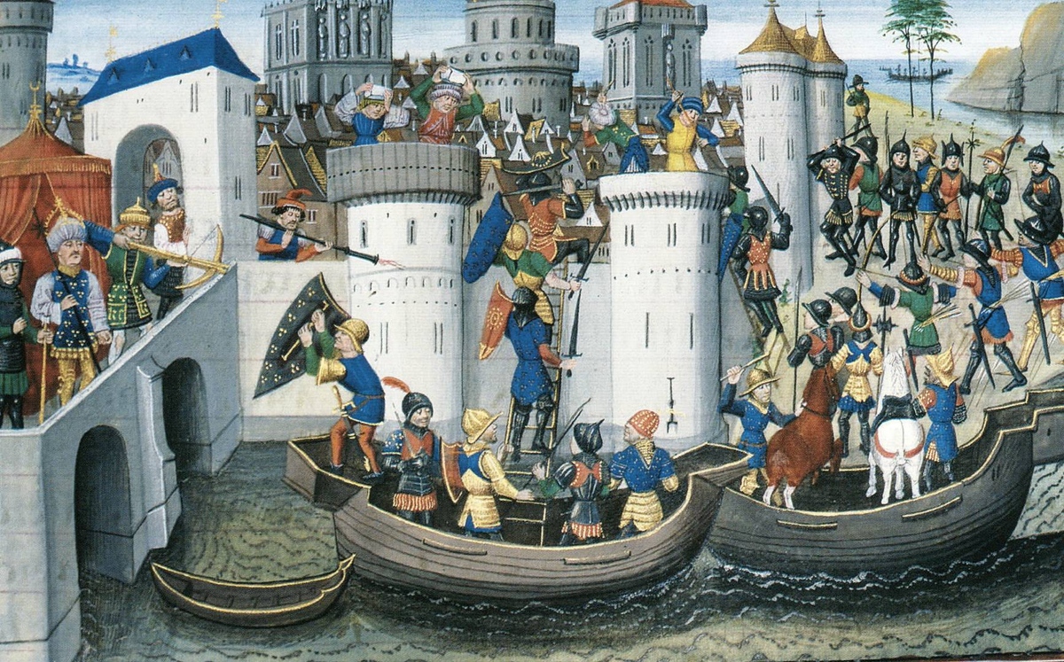 Давид Обер. Нападение крестоносцев на Константинополь в 1204 году. XV век