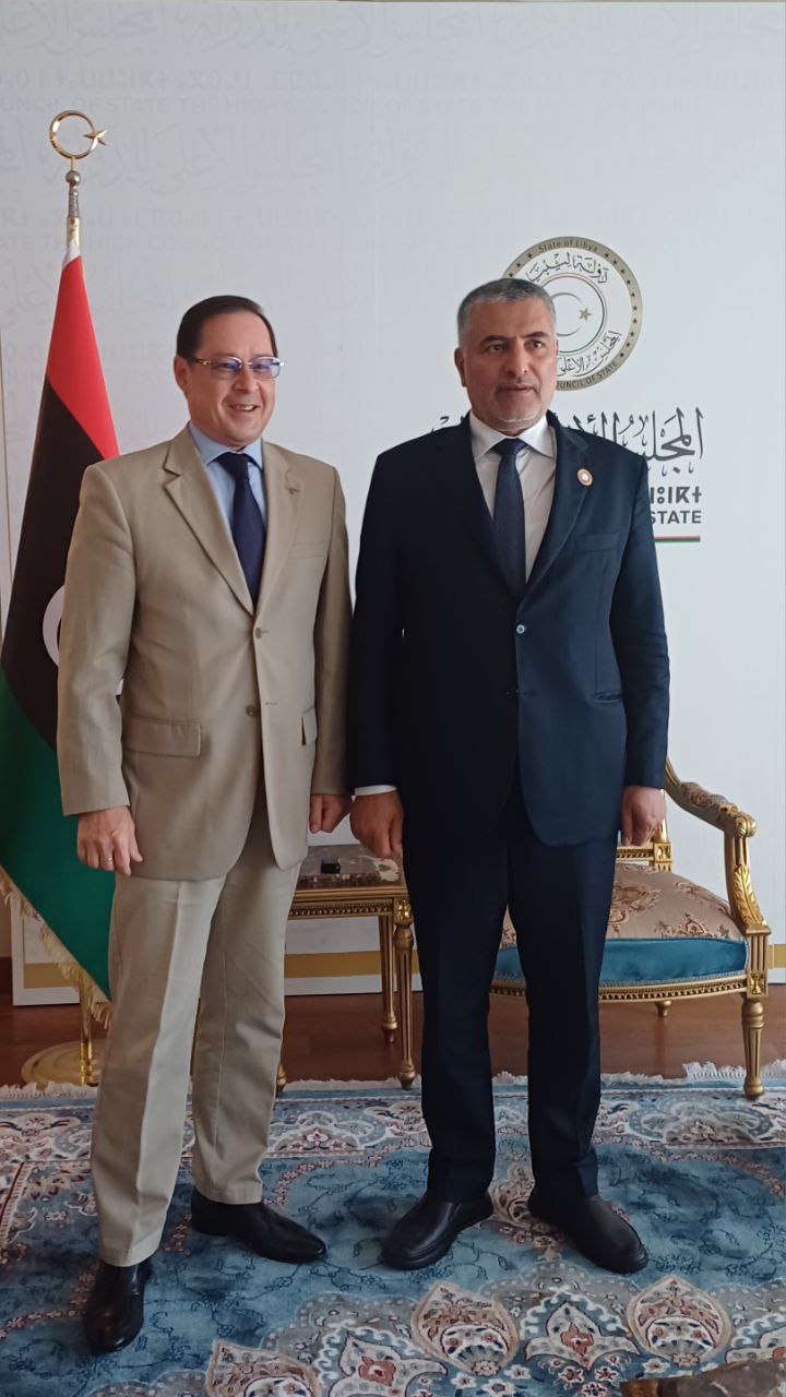 Посол России в Ливии Айдар Аганин и глава Высшего государственного совета Ливии Мухаммед Такала 2