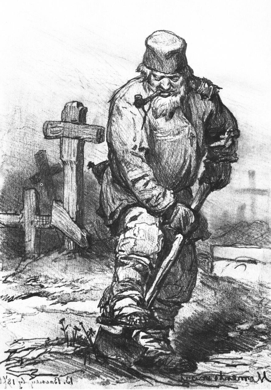 Васнецов Виктор. Копатель могил. 1871