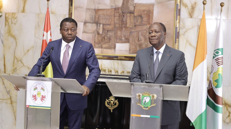 Президент Того Фор Гнассингбе и президент Кот-д’Ивуара Алассан Уаттара