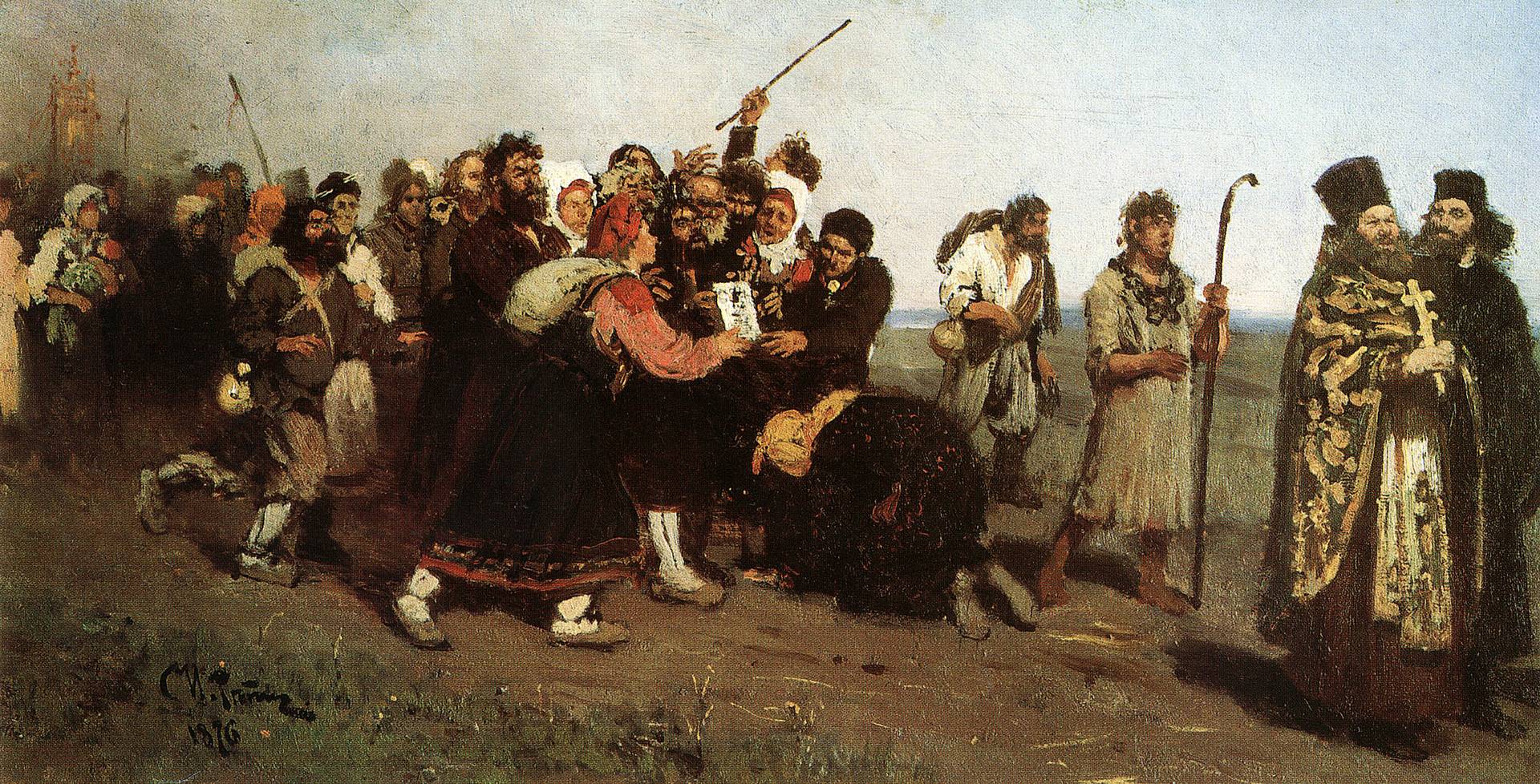 Илья Репин. Крестный ход (эскиз). 1877