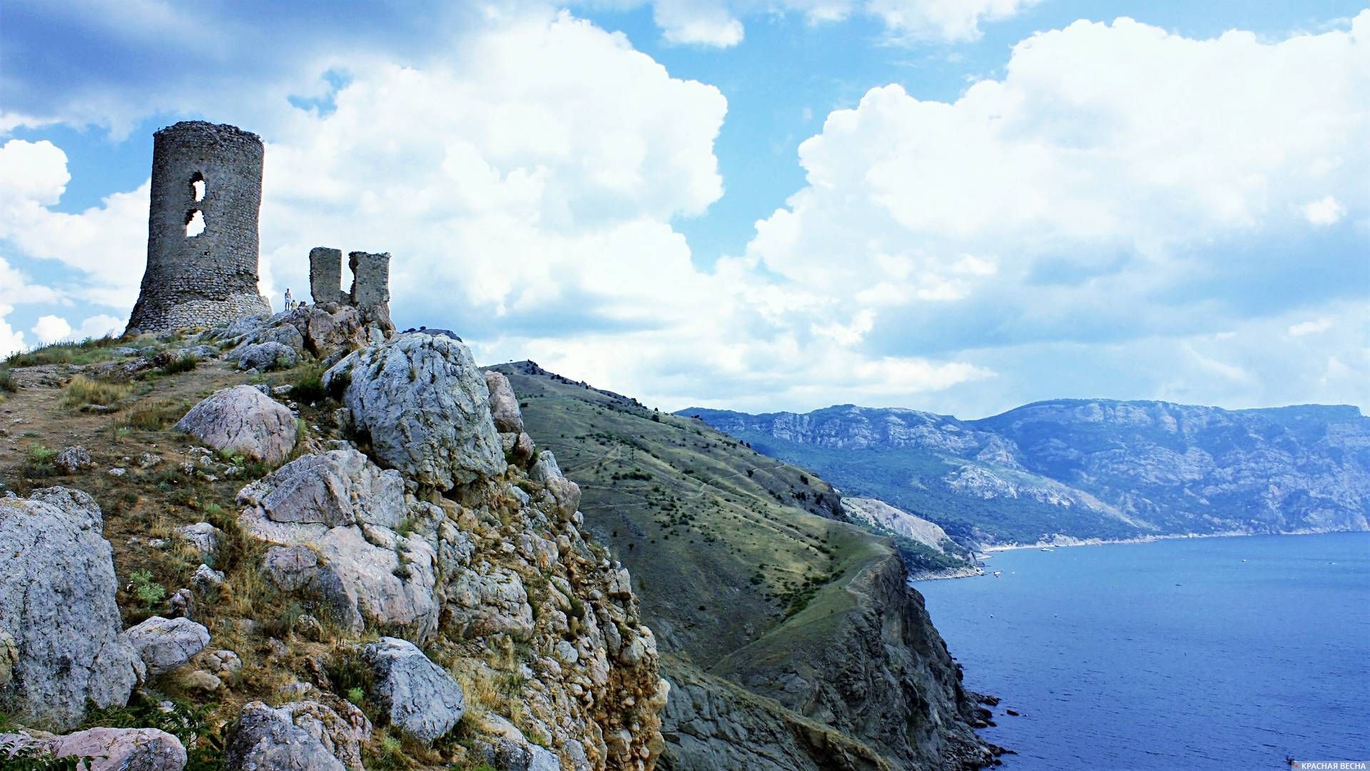 Крым Балаклава Генуэзская крепость Руины Море Горы