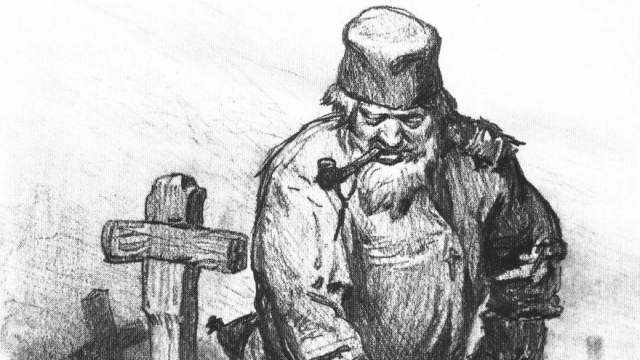 Виктор аснецов. Могильщик. 1871