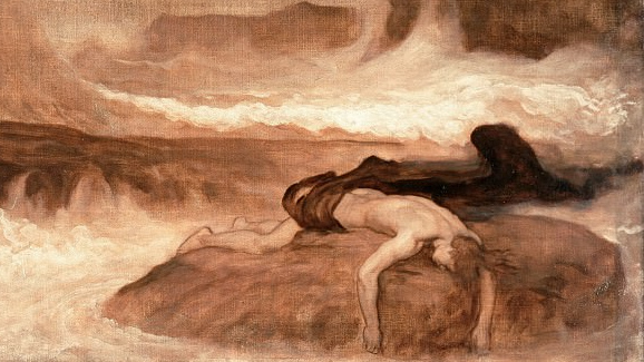 Фредерик Лейтон. Смерть Леандра (фрагмент). 1887