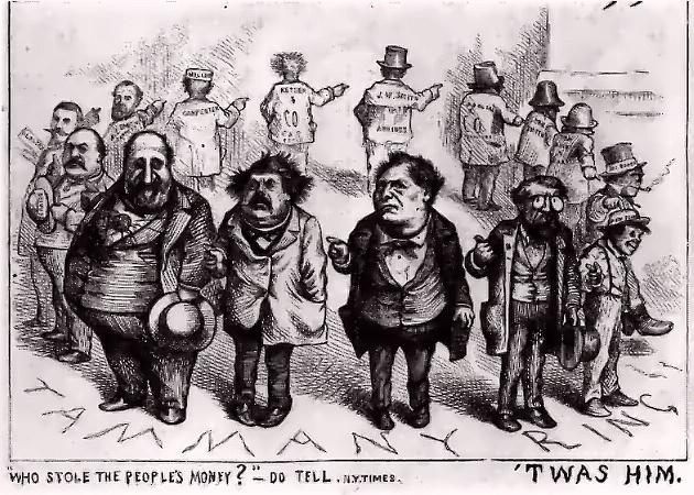 Томас Наст. Круговая порука. Карикатура на «шайку Твида». 1871