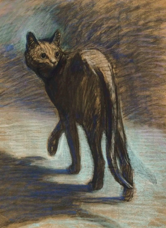 Теофиль-Александр Стейнлен. Крадущаяся кошка. 1920