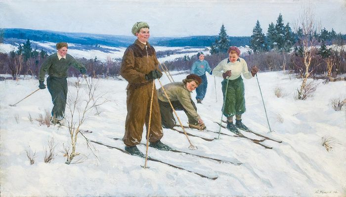 Ю. Петров. Лыжники. 1954
