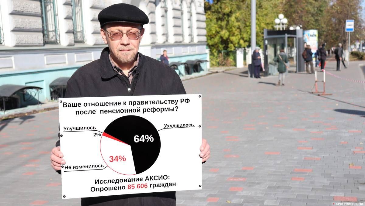 Пикет против пенсионной реформы в Томске
