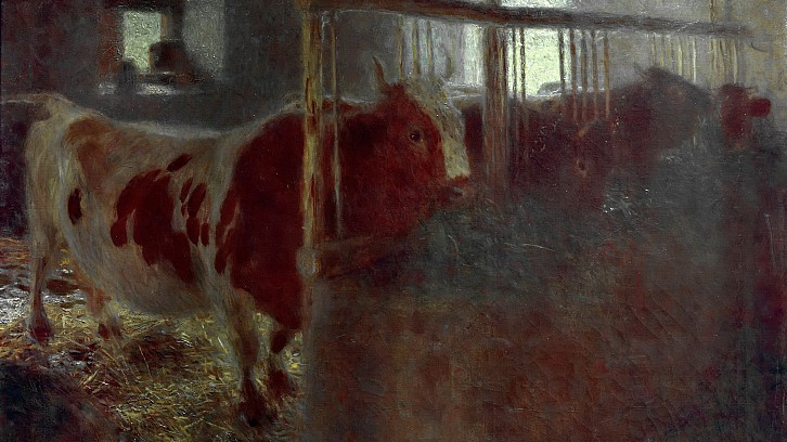 Густав Климт. Корова в стойле (фрагмент). 1899