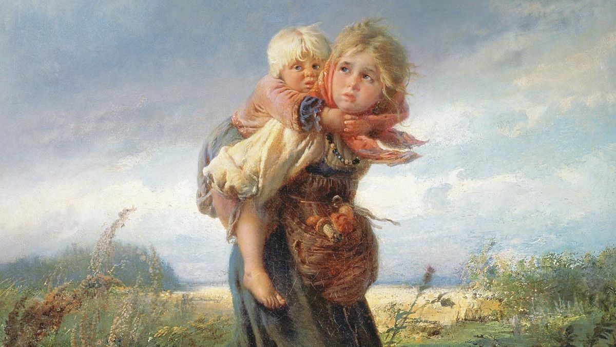 Дети, бегущие от грозы 1872