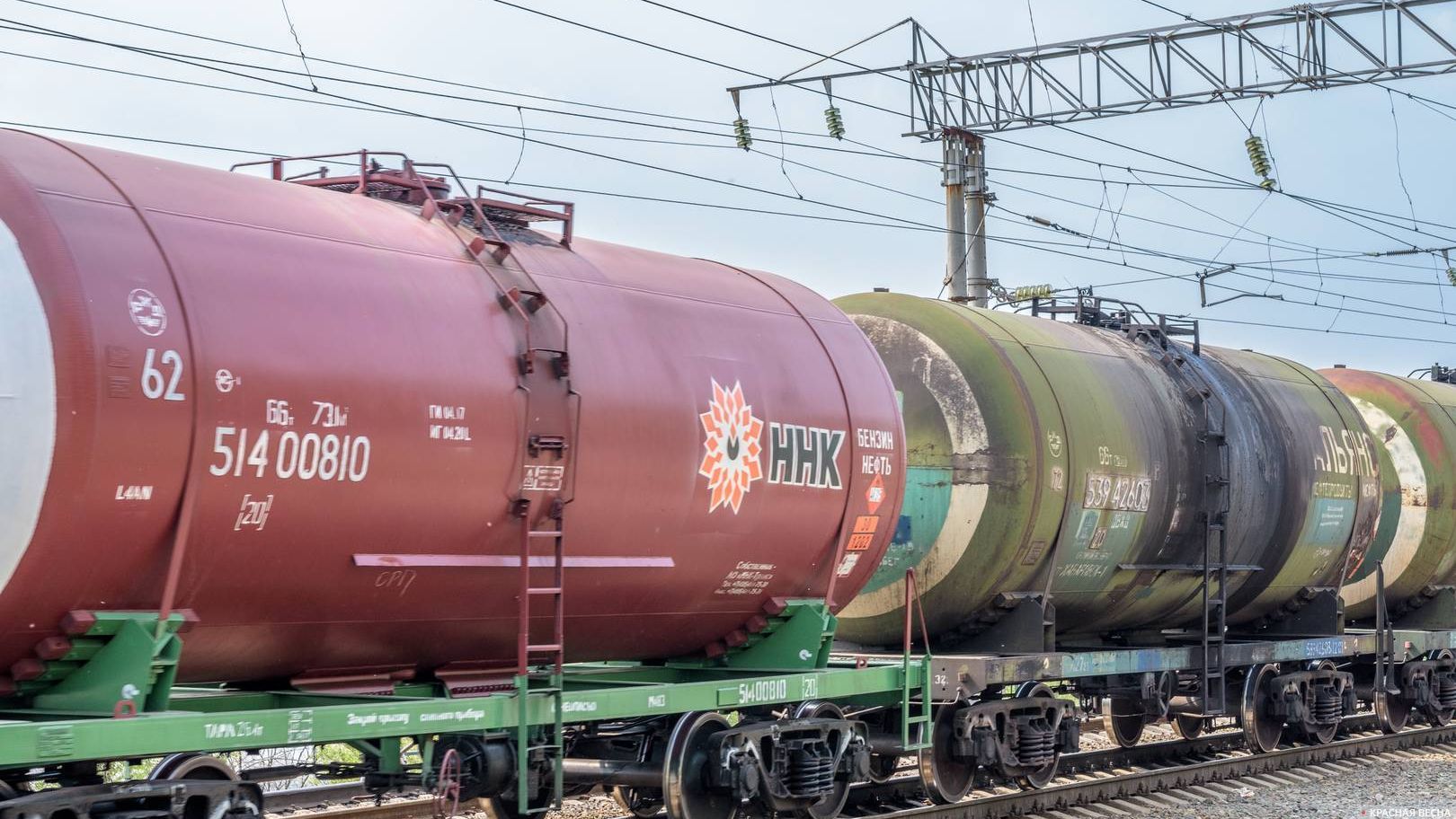 Железнодорожный состав с нефтепродуктами, Владивосток, Россия.