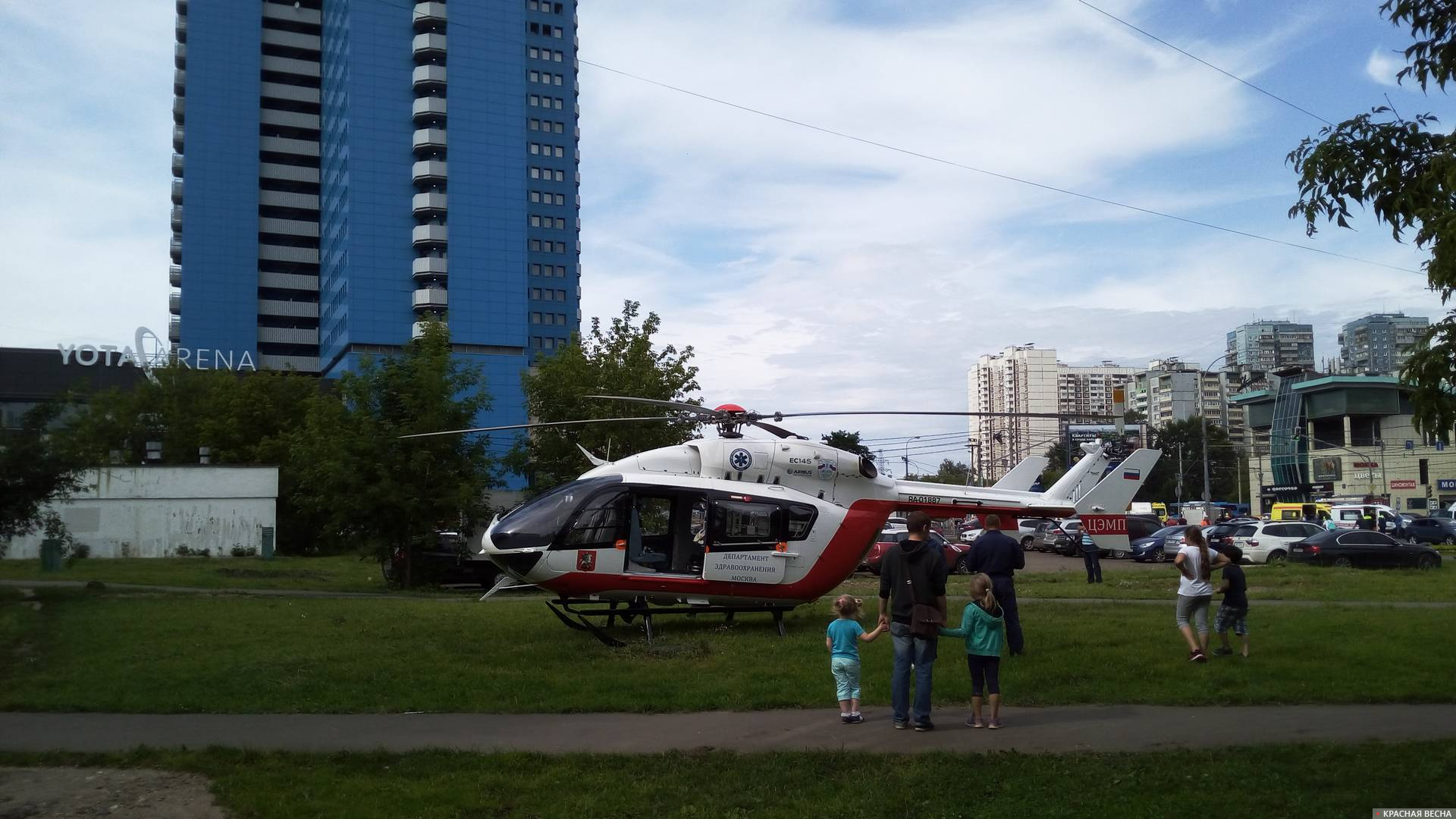 08. ДТП. Москва. Санитарный вертолёт ЦЭМП. 20.07.2017