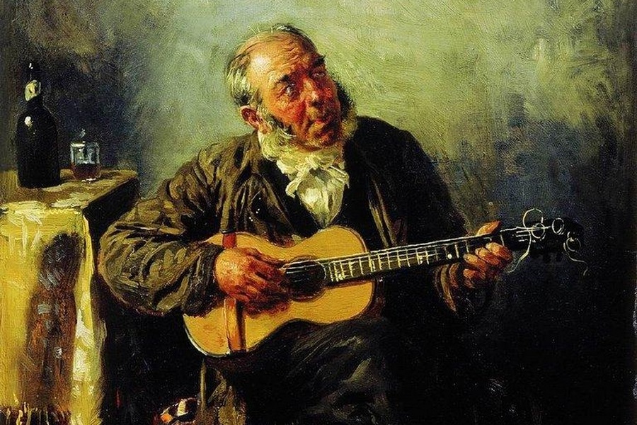 Константин Маковский. Гитарист (фрагмент). 1879