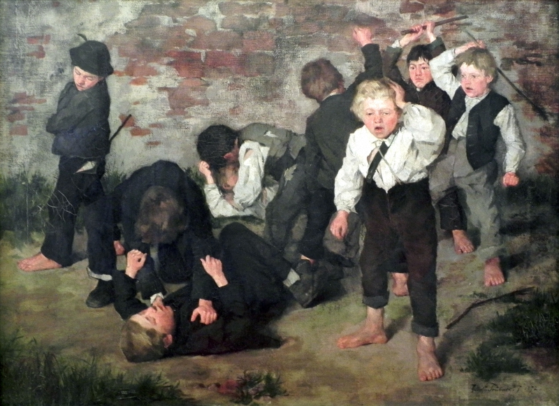 Вильгельм Трюбнер. Дерущиеся мальчики. 1872
