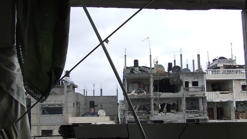 Разрушенные дома в секторе Газа