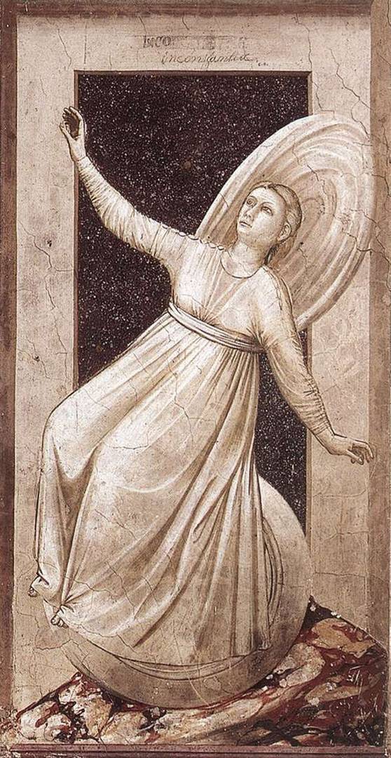 Джотто. Фреска «Непостоянство» в Капелле дель Арена в Падуе. Ок. 1304–1305