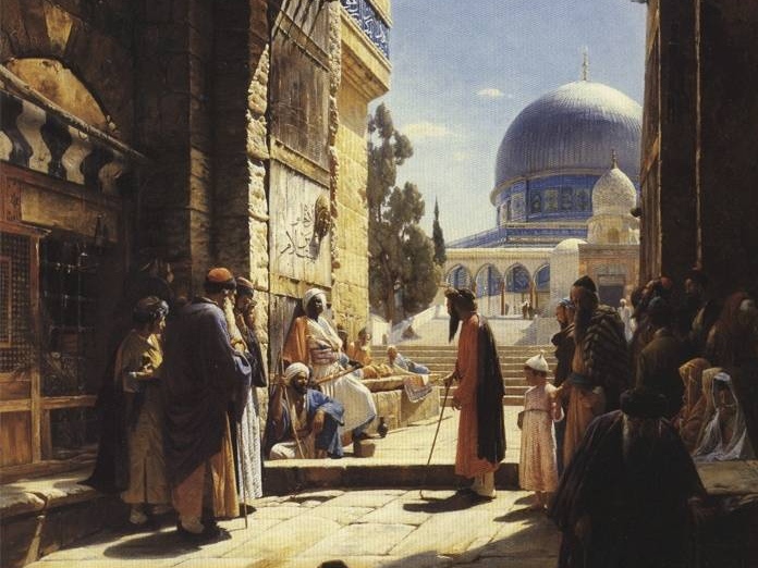 Густав Бауэрфайнд. Мечеть Купол скалы в Иерусалиме. фрагмент 1886