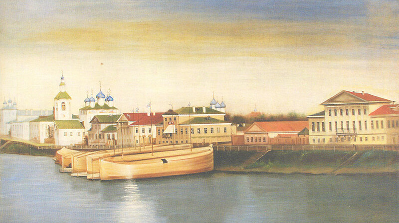 Дмитриевская набережная в Вологде, 1850