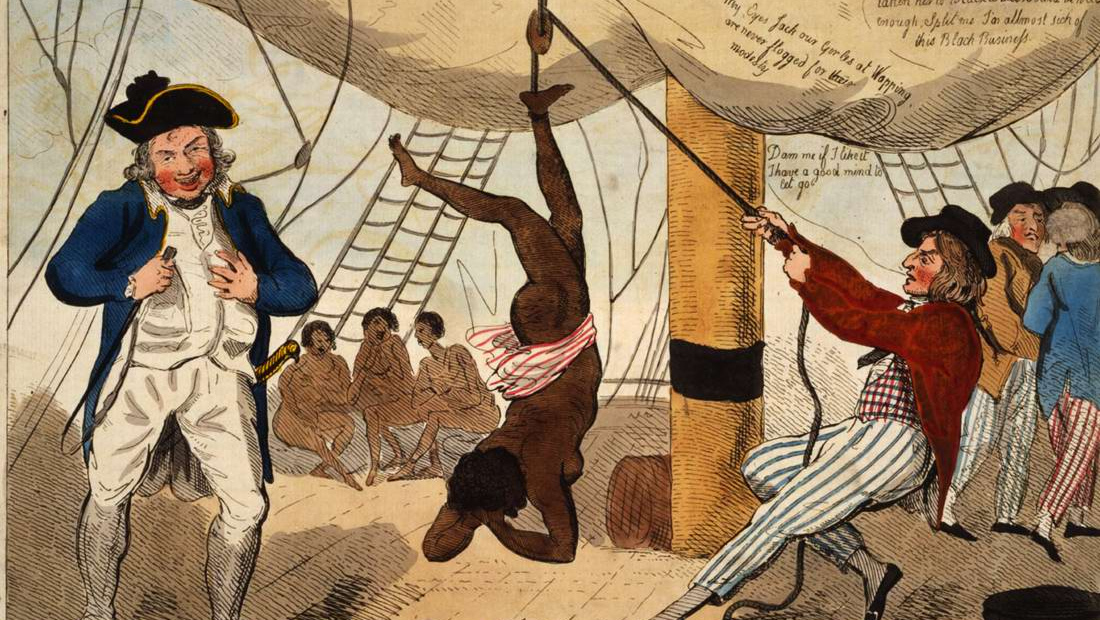 Наказание африканской невольницы на борту судна за проявление непокорности (1792 год)
