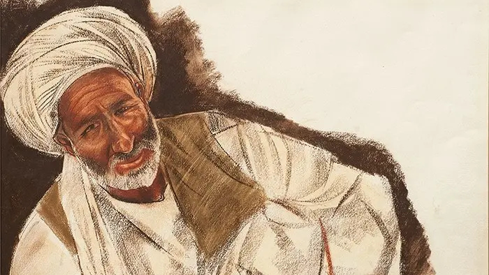 Александр Яковлев. Старый афганец. Себзевар (фрагмент). 1918
