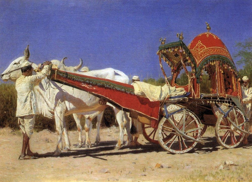 Василий Верещагин. Повозка богатых людей в Дели. 1875