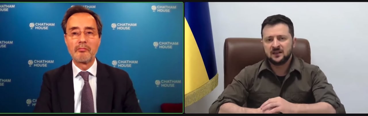 Выступление Зеленского на видеоконференции Четем-хауса*. Май 2022