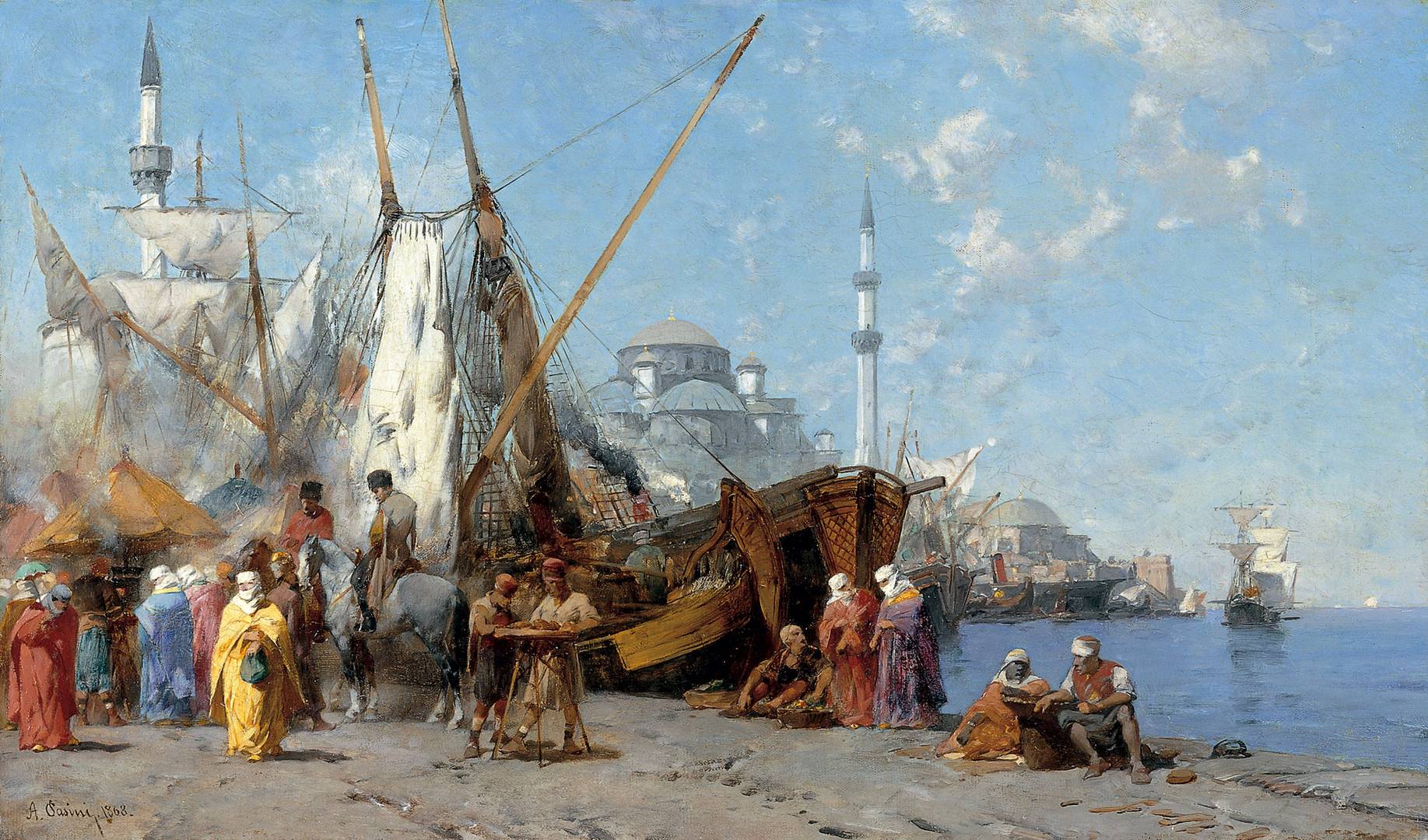 Альберто Пазини. Рынок в Стамбуле. 1868