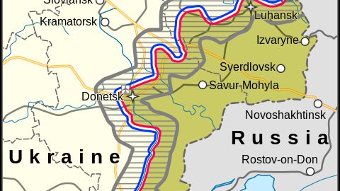 Карта линии разграничения и буферной зоны согласно Минскому соглашению