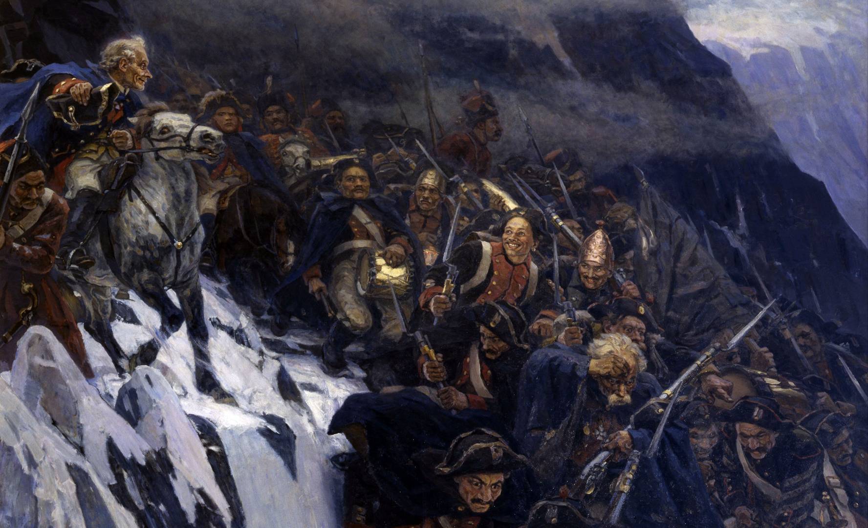 Василий Суриков. Переход Суворова через Альпы (фрагмент). 1899 