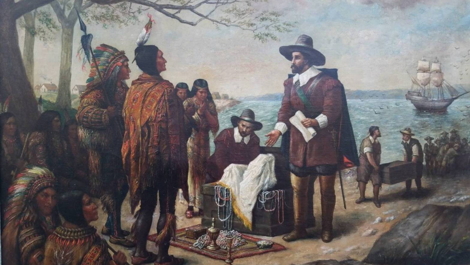 Роман Феконя. Индейский договор (фрагмент). 1908