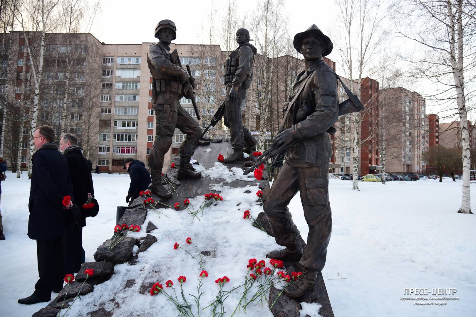 Памятник воинам-интернационалистам в Сосновом Бору. 15.02.2022