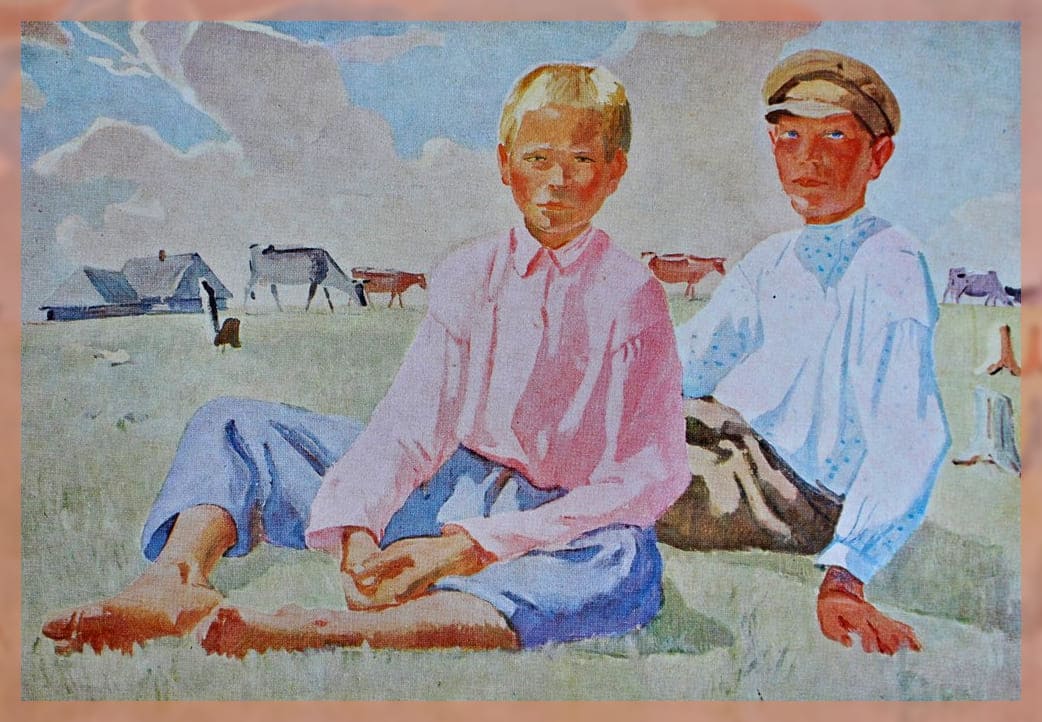 Александр Дейнека. Отдыхающие дети (фрагмент). 1933
