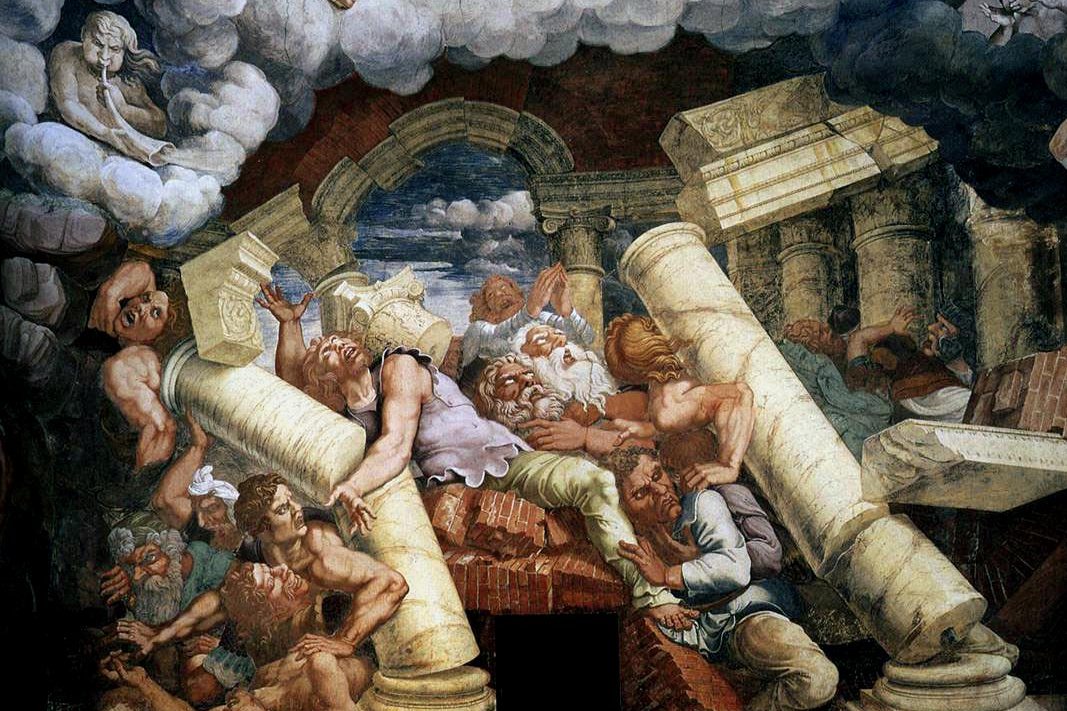 Джулио Романо. Низвержение гигантов с Олимпа (фрагмент). 1530–1532