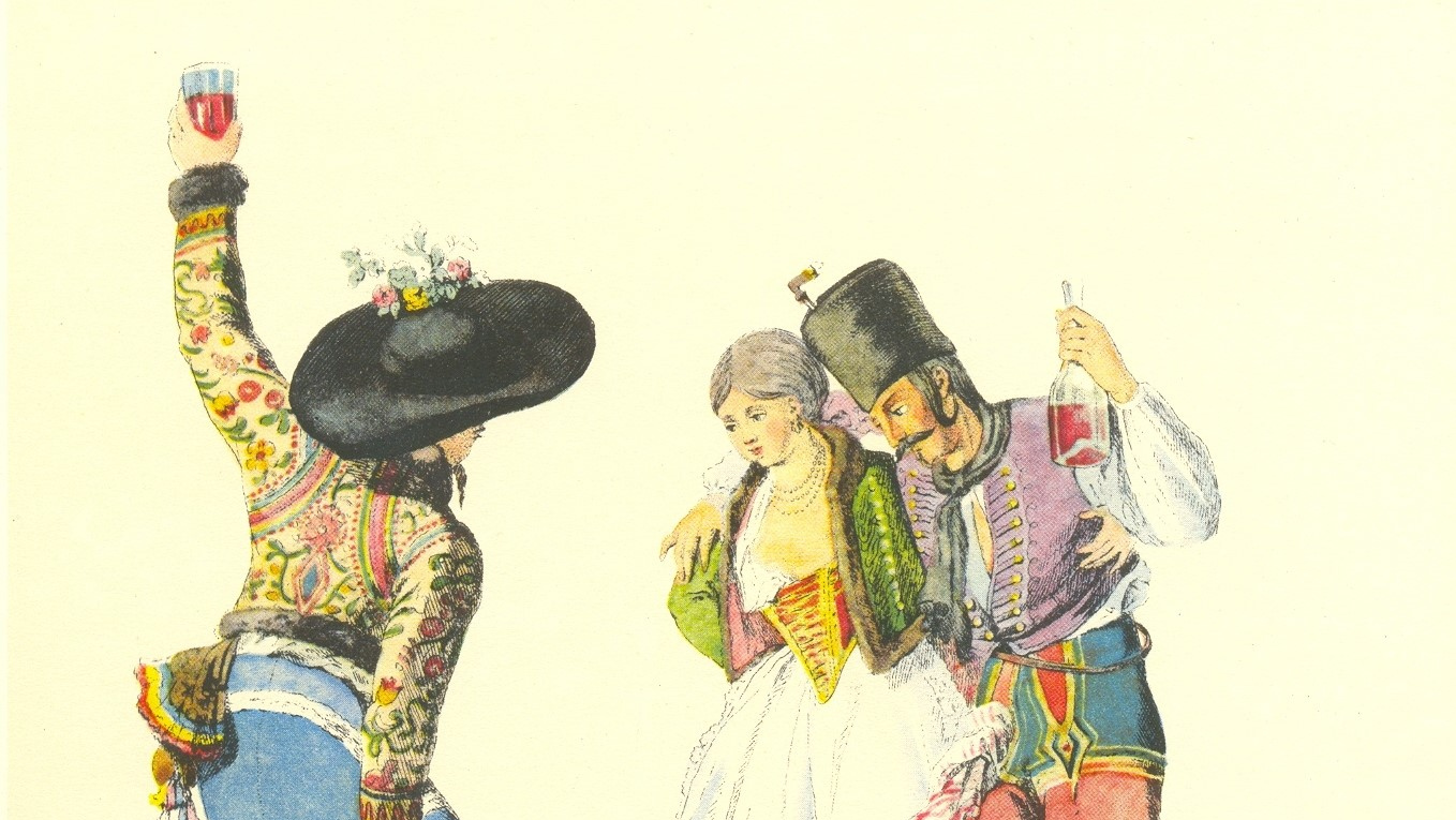 Bikkessy Heinbucher József Танцующие венгры (фрагмент). 1816 год
