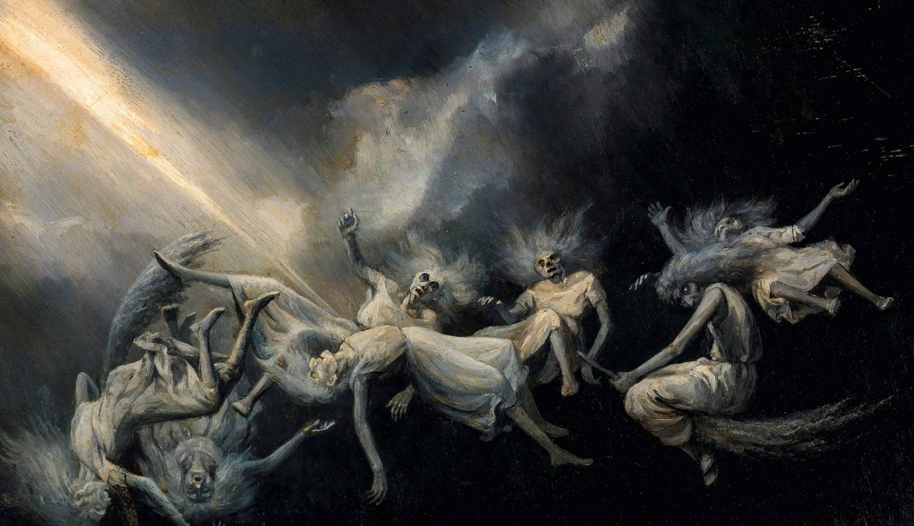 Уильям Холбрук Бирд. Молния поражает стаю ведьм (фрагмент). XIX