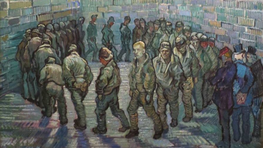 Винсент ван Гог. Прогулка заключённых (фрагмент). 1890