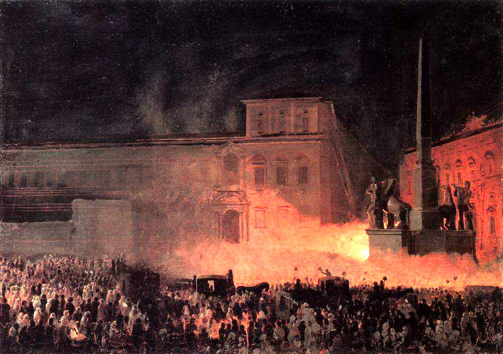 Карл Брюллов. Политическая демонстрация в Риме в 1846 году. 1850