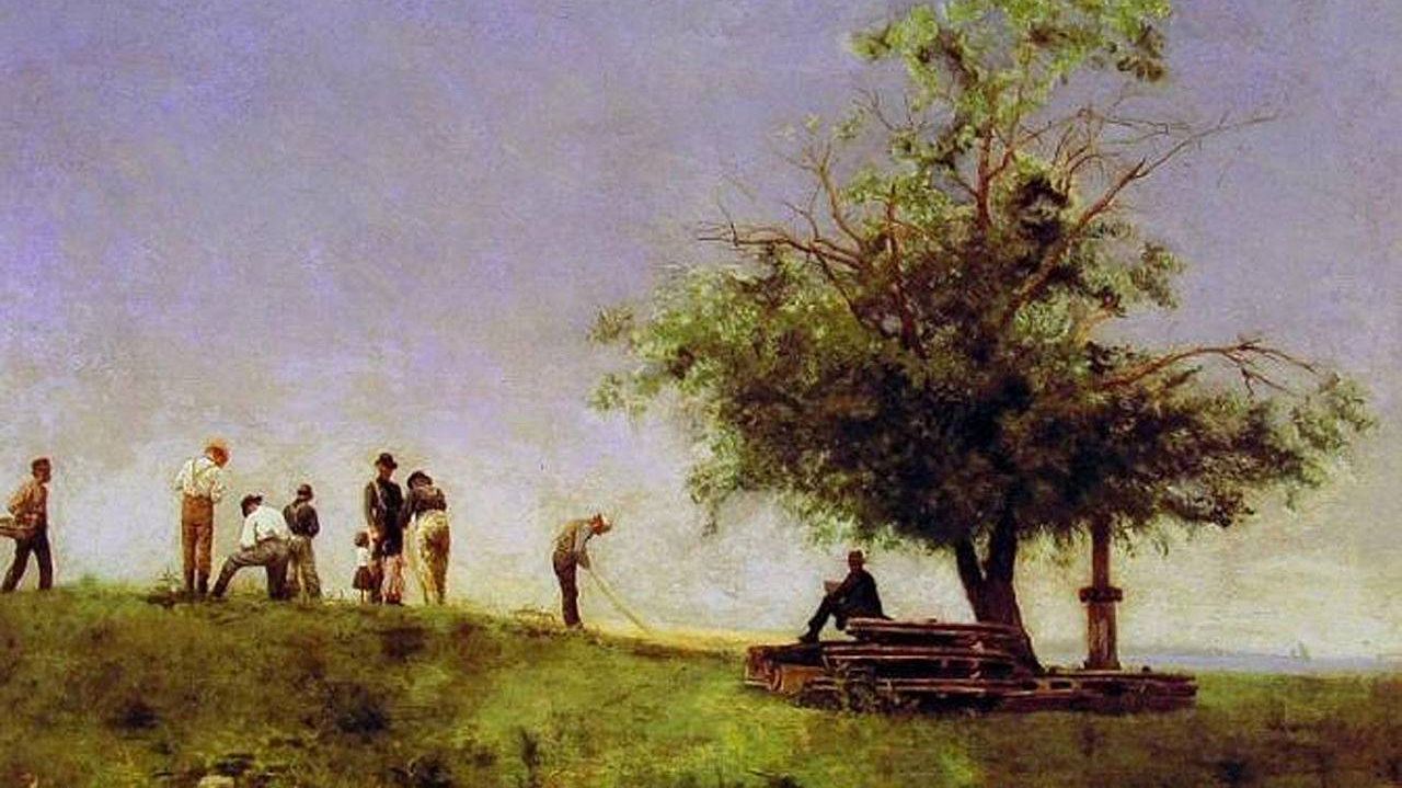 Томас Эйкинс. Ремонт сети. 1881 г.